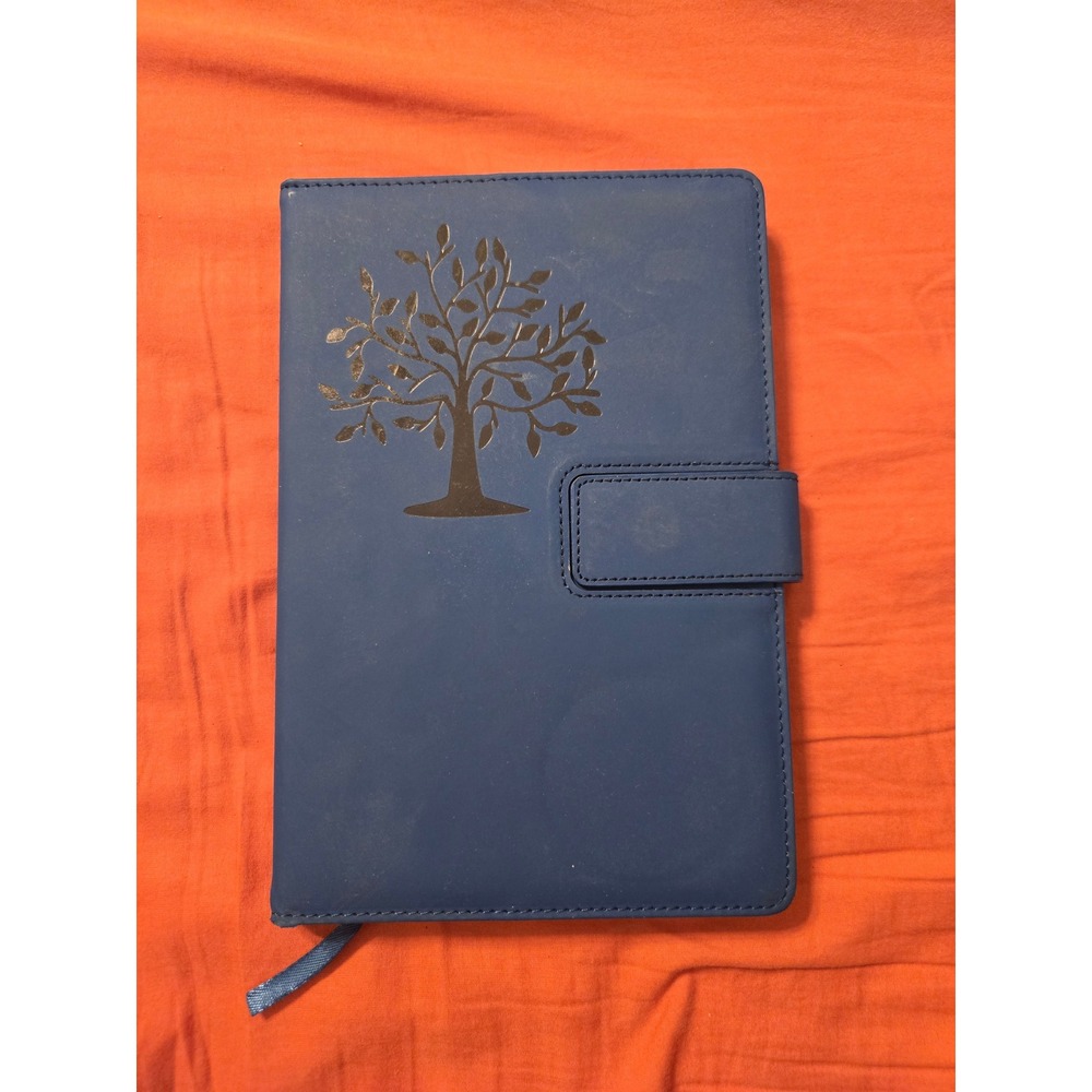 Blue Tree of Life Faux Leather Journal Lined Notebook Magnetic Closure